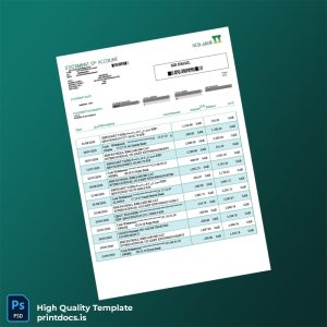 Saudi Arabia NCB Bank Statement Template in Word and PDF formats