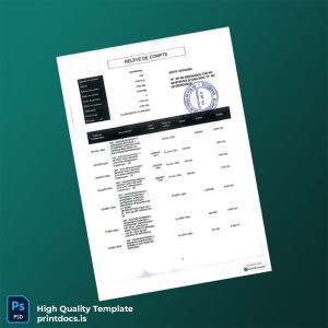 Senegal Bank Statement Template in Word and PDF formats