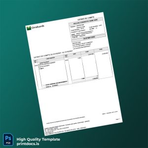 Senegal Orabank Bank Statement Template in Word and PDF formats