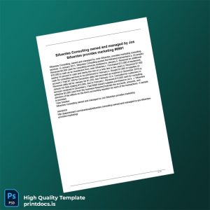 Sifuentes Consulting Editable Marketing Consulting Document Template in Word and PDF formats