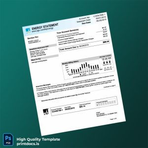 Silicon Valley Clean Energy Editable Utility Bill Template in Word and PDF formats