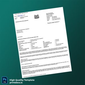 Printable Singapore Nanyang Technological University Employment Verification Letter Template (Word & PDF) Image Preview - PrintDocs