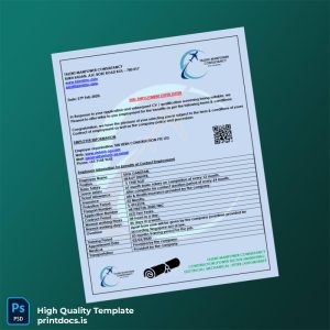 Printable Singapore Sin Herh Construction PTE Ltd Employment Verification Letter Template (Word & PDF) Image Preview - PrintDocs