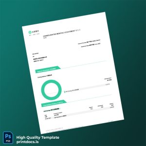 South Africa Bank Statement Template in Word and PDF formats