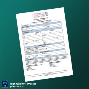 Printable South Africa SACAP Coaching Registration Form Template (Word & PDF) Image Preview - PrintDocs