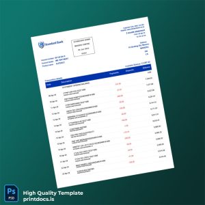 South Africa Standard Bank Statement Template in Word and PDF formats