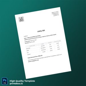 Spain Vodafone Editable Utility Bill Template in Word and PDF formats