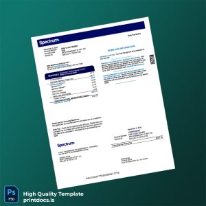 Spectrum Editable Utility Bill Template in Word and PDF formats