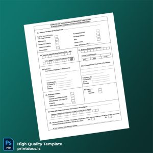 Printable Sri Lanka Customs Registration Form for Importers and Exporters Template (Word & PDF) Image Preview - PrintDocs