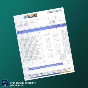 Sri Lanka HNB Bank Statement Template in Word and PDF formats