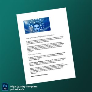 Printable Sweden Companies Registration Certificate Template (Word & PDF) Image Preview - PrintDocs