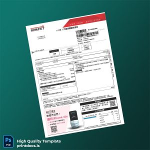 Taiwan FET Editable Phone Bill Template in Word and PDF formats