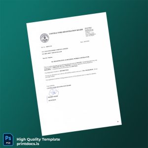 Printable Tanzania Contractors Registration Board Business Registration Certificate Template (Word & PDF) Image Preview - PrintDocs