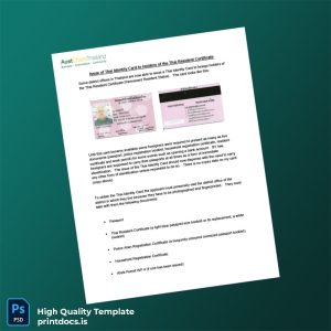 Printable Thailand Ministry of Interior Resident Certificate Template (Word & PDF) Image Preview - PrintDocs