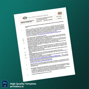 Printable UAE National Accreditation Department Registration Certificate Template (Word & PDF) Image Preview - PrintDocs