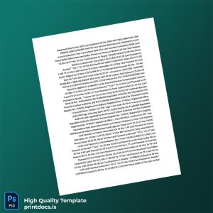 UK Barclays Bank Account Statement Template in Word and PDF formats