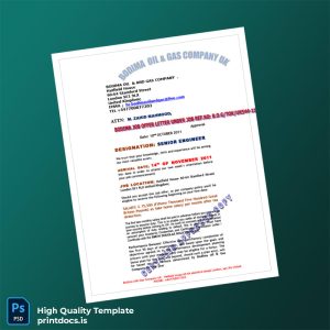 Printable UK Bodima Oil and Gas Company Employment Verification Letter Template (Word & PDF) Image Preview - PrintDocs