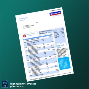 UK NBS Bank Statement Template in Word and PDF formats