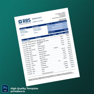 UK NatWest Bank Statement Template in Word and PDF formats