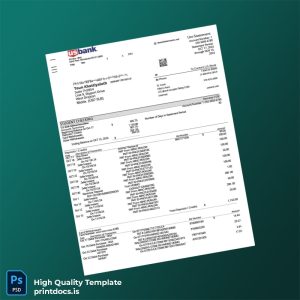 US US Bank Statement Template in Word and PDF formats