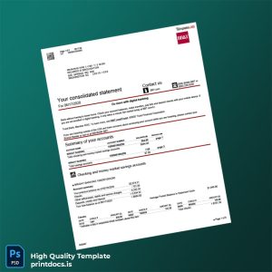 USA BB T Bank Statement Template in Word and PDF formats