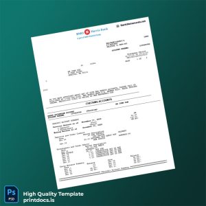 USA BMO Harris Bank Statement Template in Word and PDF formats