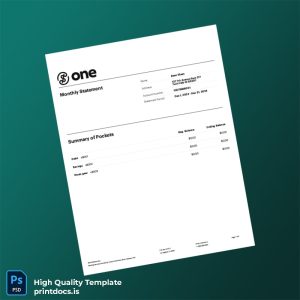 USA Bank Statement Template in Word and PDF formats