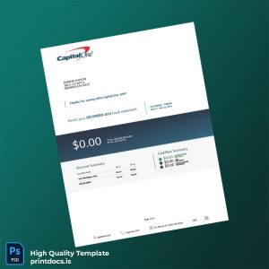USA Capital One Bank Statement Template in Word and PDF formats