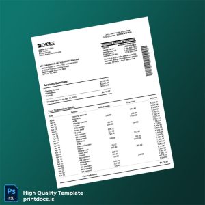 USA Choice Bank Statement Template in Word and PDF formats