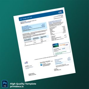 USA Citi Bank Statement Template in Word and PDF formats