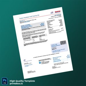 USA Citi Bank Statement Template in Word and PDF formats