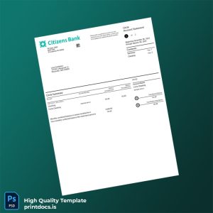 USA Citizens Bank Statement Template in Word and PDF formats