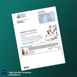 USA CrescoBank Account Statement Template in Word and PDF formats