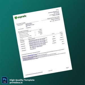 USA Cross River Bank Statement Template in Word and PDF formats