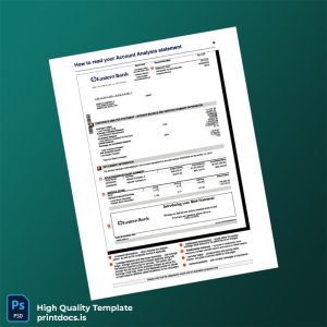USA Eastern Bank Account Analysis Statement Template in Word and PDF formats
