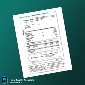 USA Eastern Bank Bank Statement Template in Word and PDF formats