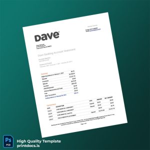 USA Evolve Bank Trust Account Statement Template in Word and PDF formats