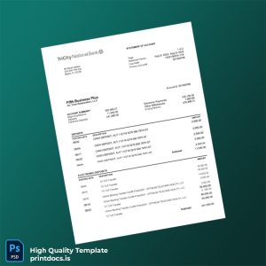 USA Fifth Business Plus Statement Template in Word and PDF formats