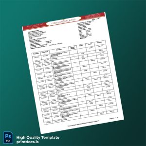 USA Fingrowth Bank Statement Template in Word and PDF formats