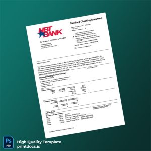 USA NBT Bank Statement Template in Word and PDF formats