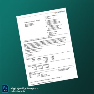 USA PNC Bank Statement Template in Word and PDF formats