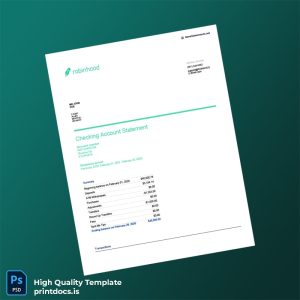 USA Robinhood Checking Account Statement Template in Word and PDF formats