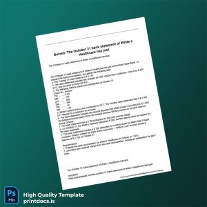 USA State Bank Bank Statement Template in Word and PDF formats