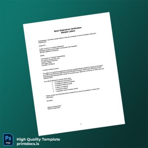 Printable USA Super Computers Work Experience Certificate Template (Word & PDF) Image Preview - PrintDocs
