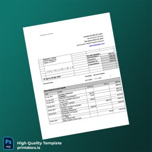 USA Sutton Bank Statement Template in Word and PDF formats