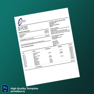 USA Template Bank Statement Template in Word and PDF formats