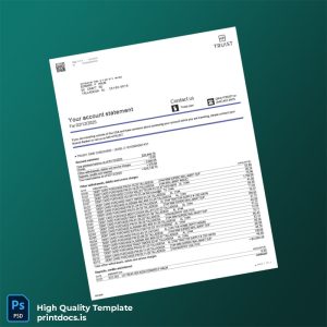 USA Truist Bank Statement Template in Word and PDF formats