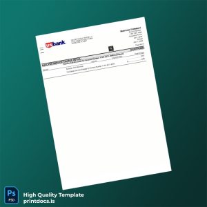 USA US Bank Bank Statement Template in Word and PDF formats