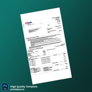 USA US Bank Business Statement Template in Word and PDF formats