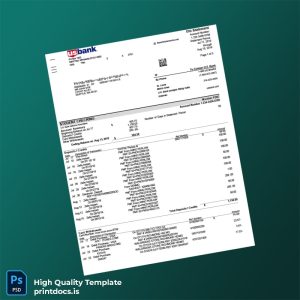 USA US Bank Statement Template in Word and PDF formats